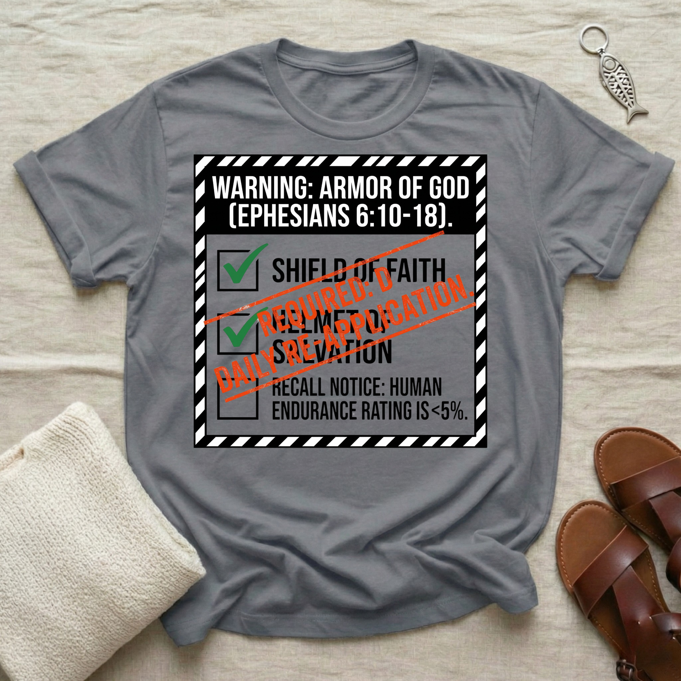 Warning - Armor of God Tshirt