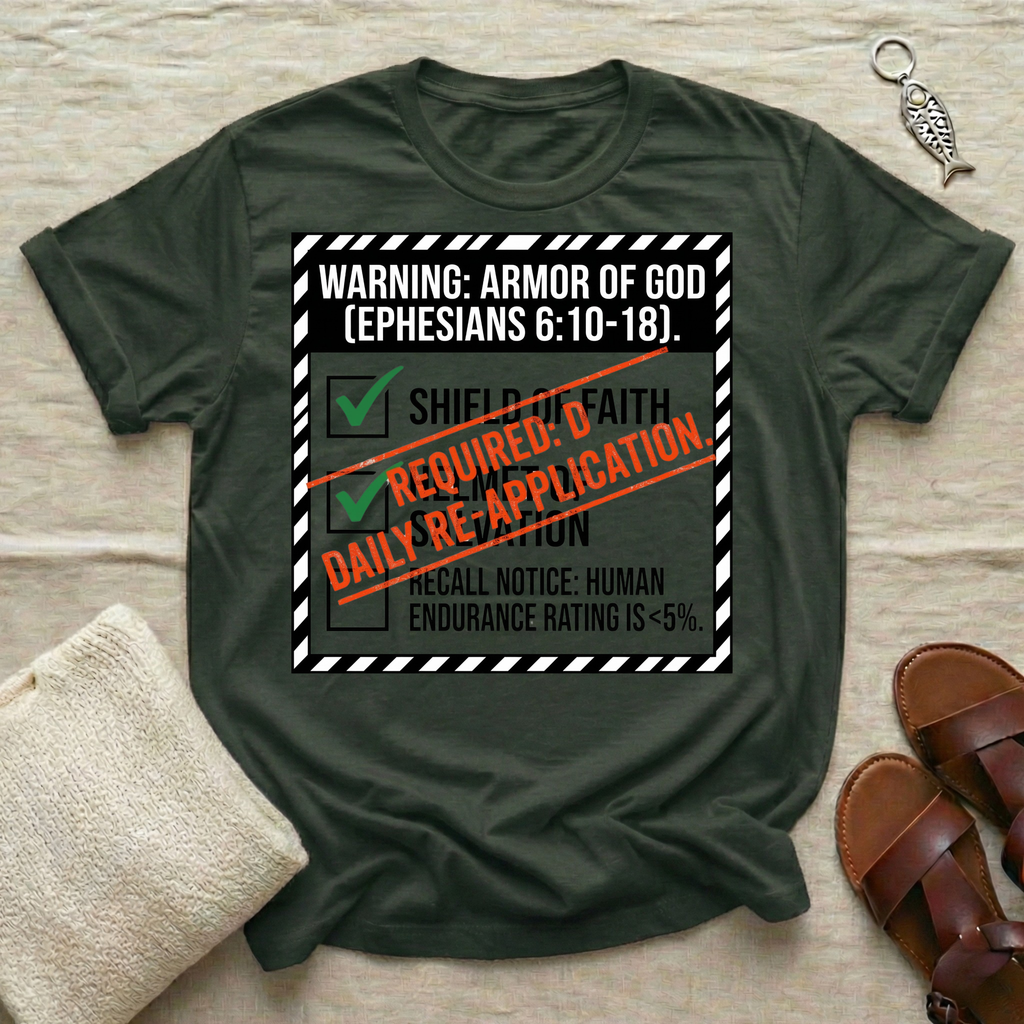 Warning - Armor of God Tshirt