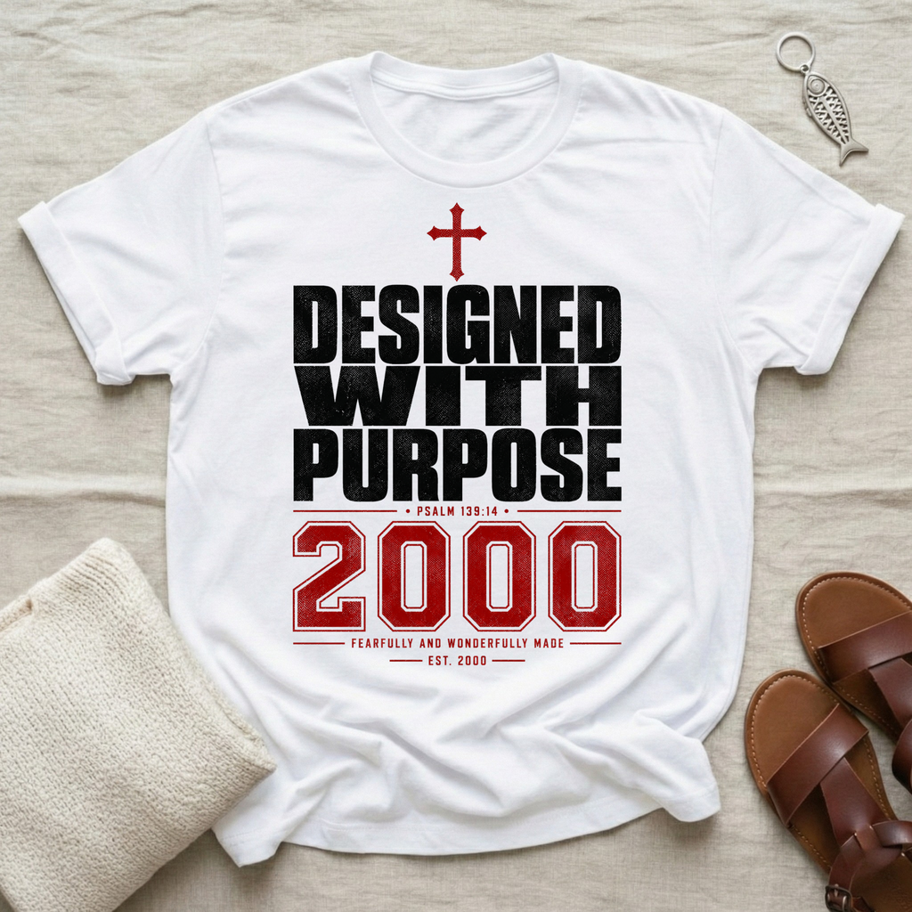 Designed With Purpose | Year 2000 Birthday Tshirt