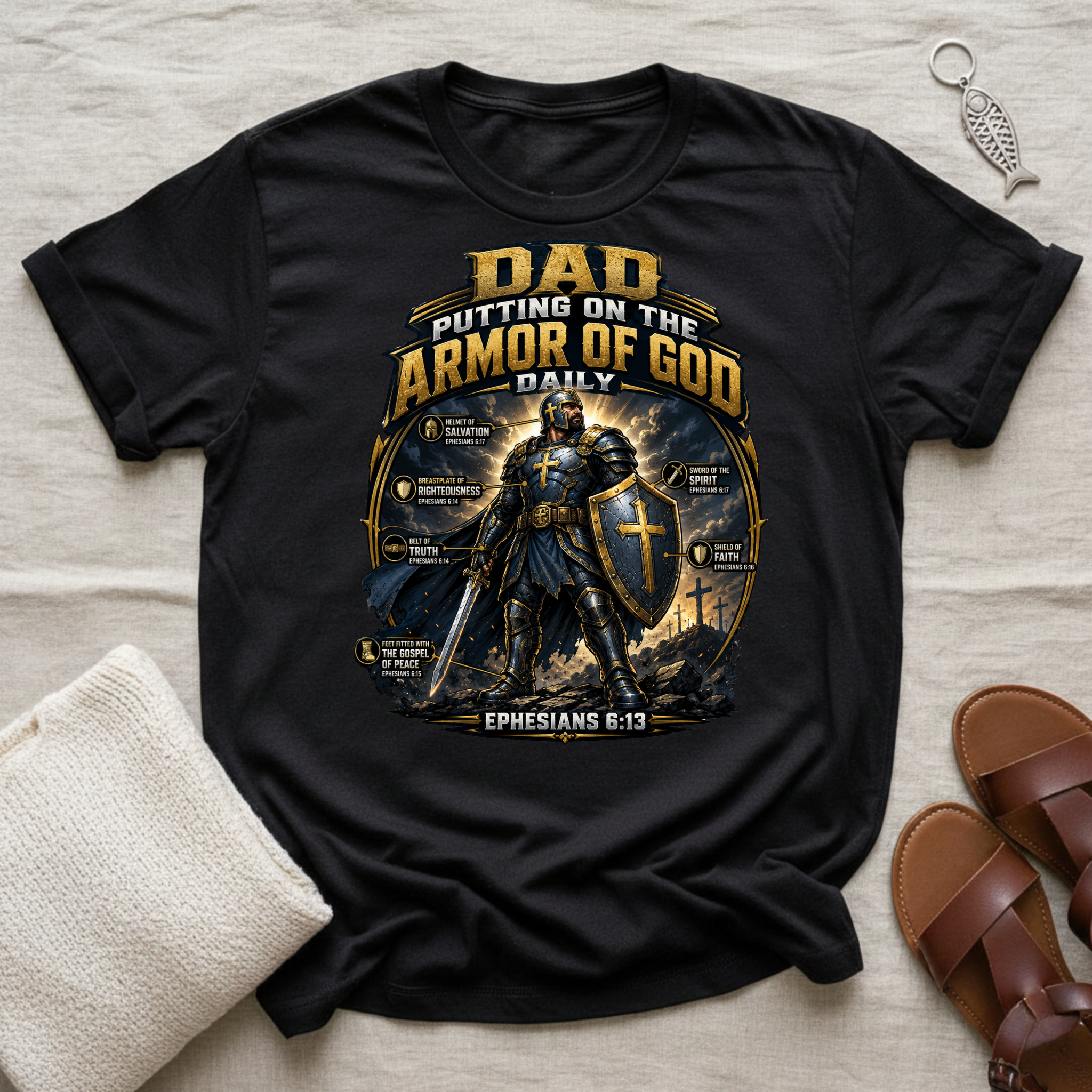 Dad Putting On The Armor Tshirt